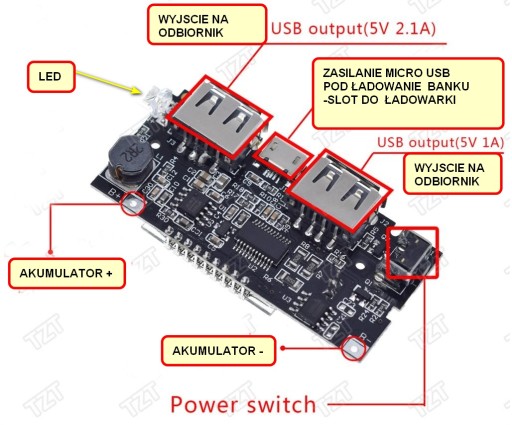 MODUL POWER BANKY s LCD - 2X USB (5V 2,1A a 1A)