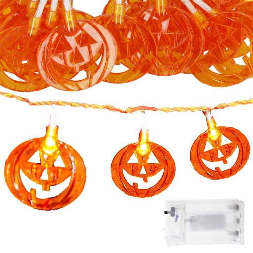 GARLANDOVÉ SVETLÁ ŽIARENÉ TEKVINY 20 LED ZÁVESNÉ DUCHOVNÉ HALLOWEENSKÉ DEKORÁCIE