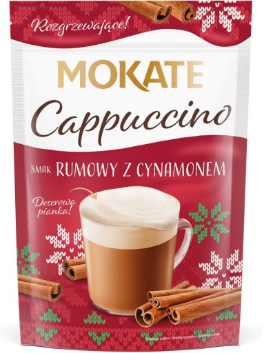 Zimná vianočná káva Cappuccino Rum so škoricou 110g Mokate