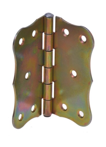 Ozdobný stavebný pánt 100x100mm RETRO žltý pozink