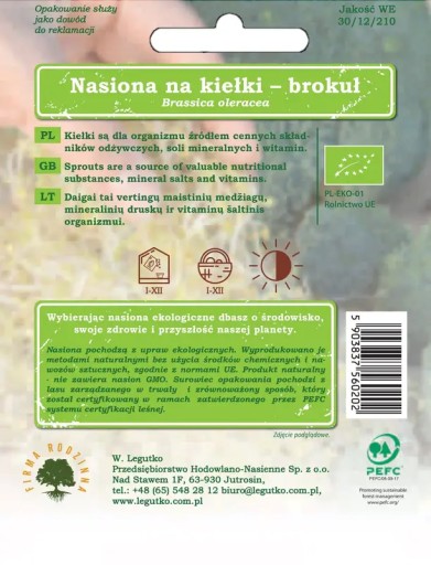 Semienka do brokolicových klíčkov 10g BIO - Semienka - W. Legutko