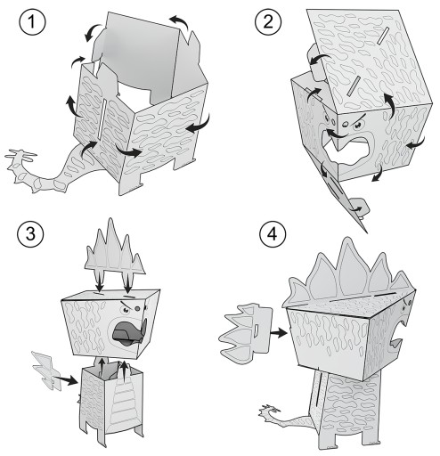 Omaľovánka Monumi Cubehead Dino 3D Stegosaurus