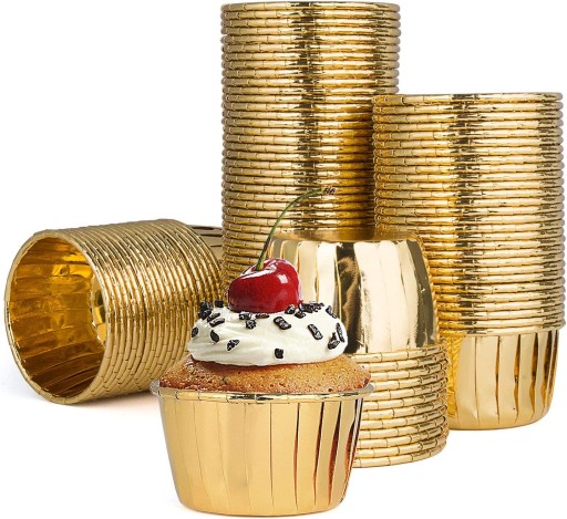 Zlaté košíčky na muffiny na pečenie, 10 ks, silné