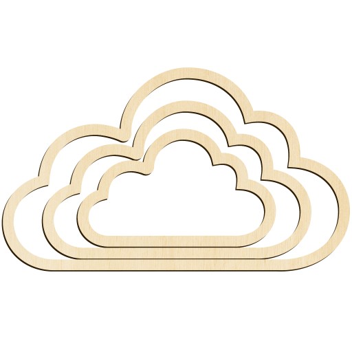 CLOUD makramé základ Drevená obruč 3 KS Cloud makramé obruč