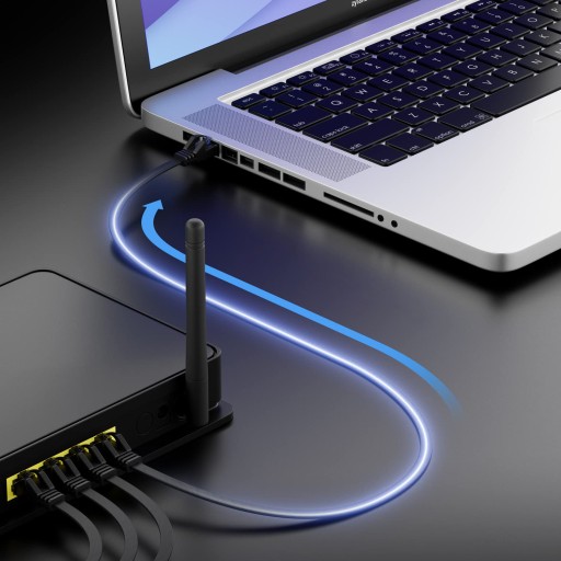 LAN ETHERNET PATCHCORD INTERNETOVÝ KÁBEL RJ45 PLOCHÝ SFTP CAT7 3M