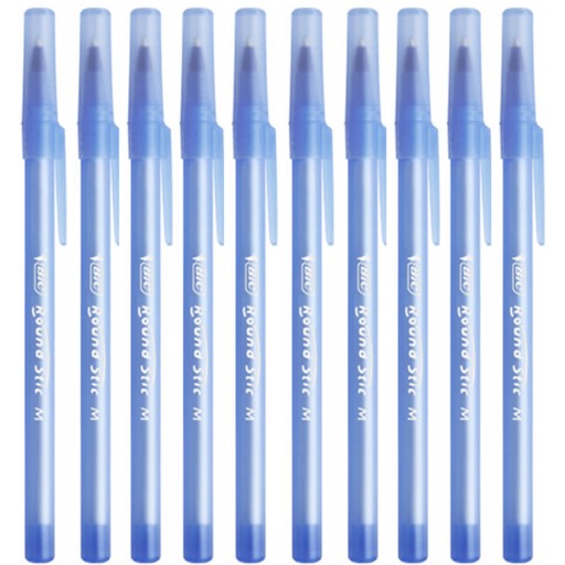 10 ks x BIC pero Round Stic Classic 1,0 mm, modré