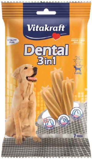 Vitakraft dental 3v1 m 180g pamlsok pre psa