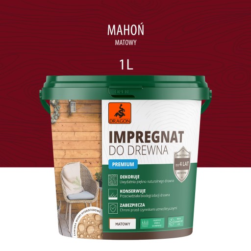 Impregnácia dreva PREMIUM DRAGON 1L MAHOGANY