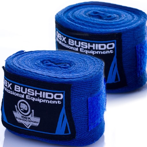 BOXERSKÉ BANDÁŽE ZÁBALY 4M MODRÝ BAVLNÝ VELCRO 2 KS DBX BUSHIDO