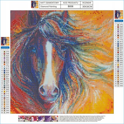 OBRÁZOK Diamantová maľba Diamantové vyšívanie HORSE MOSAIC 5D diamantový rezací papier