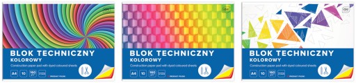 INTERDRUK farebný technický blok A4, 10 listov, 160g