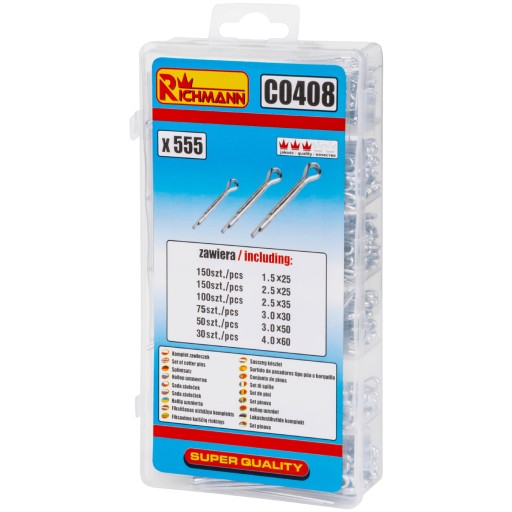 ČEPY PRIAMY, SADA 555 ks RICHMANN C0408
