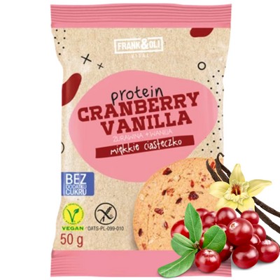Proteínová tyčinka cookie FIT bez cukru brusnica FRANK&OIL 50g