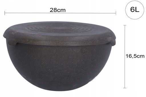 PLASTOVÁ MISKA, hnedá, kuchynská, 6l, s bio pokrievkou, veľká, odolná