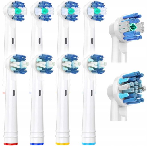 4x NÁHRADNÉ HROTY PRE ORAL-B 3D WHITE + 4x NÁHRADNÉ HROTY BIELE FLOSS