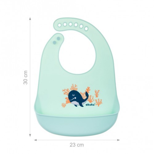 AKUKU silikónový podbradník Whale A0505