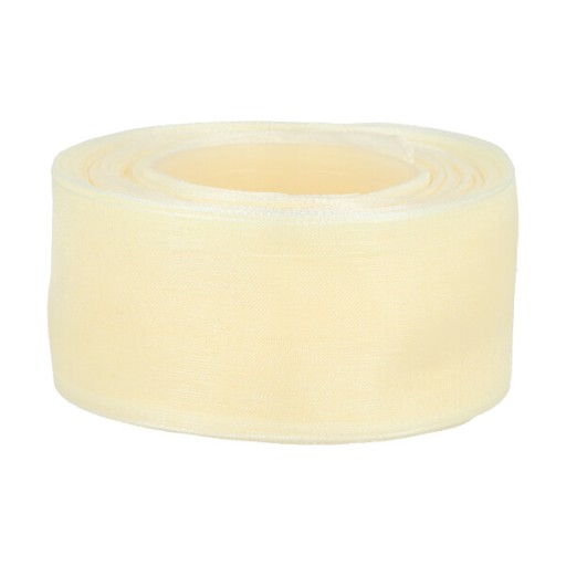 ECRU ŠIFFONOVÁ STUHA KRÉMOVÁ STUHA polyesterová 40mm ORGANZA 3002