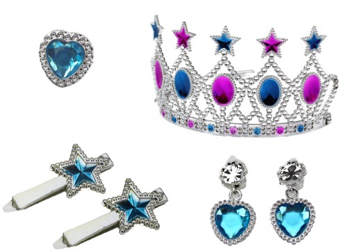 Sada náušníc Crown Náhrdelník Prsteň klipsy