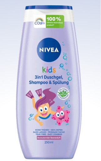 Berry Scent Nivea Kids gél a šampón 250ml