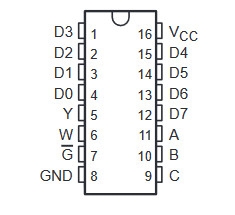 Integrovaný obvod 74ALS151 multiplexer 8-bit, DIP16