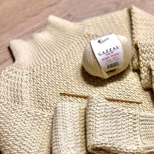 Priadza Gazzal, BABY WOOL, biela 801merino/kašmír