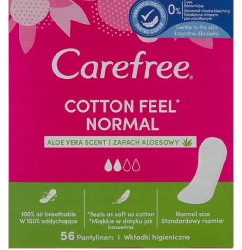 CAREFREE COTTON ALOE slipové vložky 56 ks.