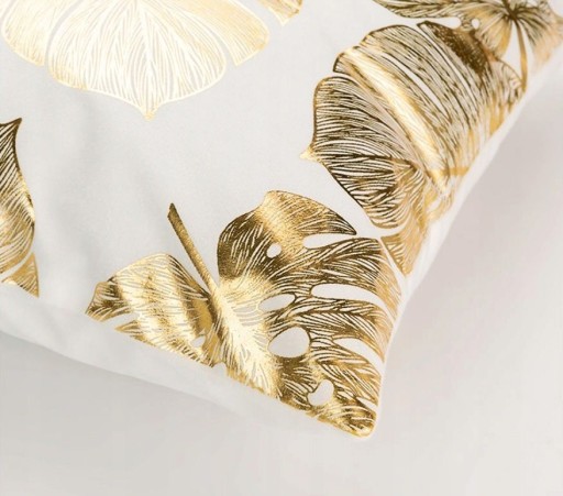 MONSTERA PLÁŠŤ NA VANKÚŠ ZLATÁ ČIERNA 45X45