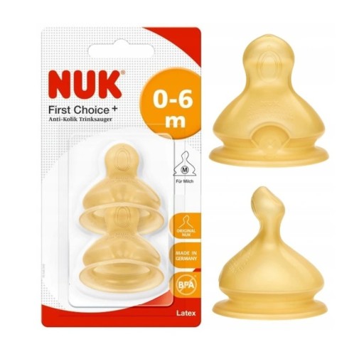 NUK FC+ cumlík na fľašu latex 2 ks. 0-6m