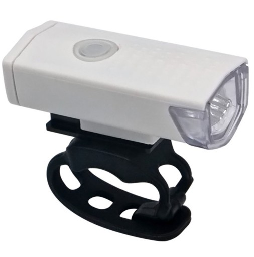 BICYKEL PREDNÉ SVETLO LED USB BATÉRIA S RUKOVOU PREDNÁ BIELA ZD41E
