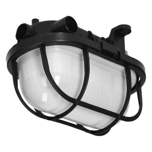 Svietidlo dielenskej lampy so suterénnym kanálom OVAL E27 IP44 sieťka čierna