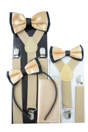 Dvojfarebná čelenka BLACK-BEIGE GOLD BOW