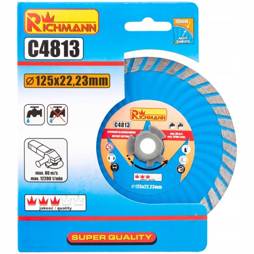 DIAMANTOVÝ KOTOUČ NA REZANIE KAMEŇA BETÓNOVÉ TEHLY SUPER TURBO 125 mm RICHMANN