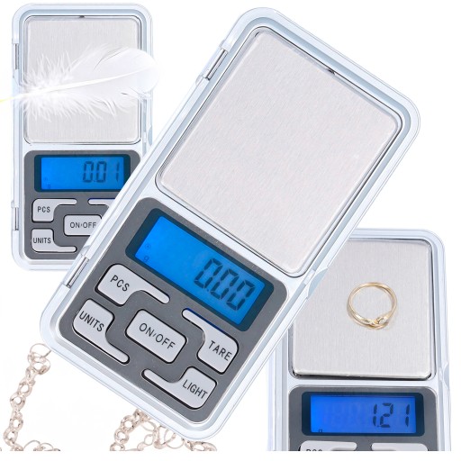 Elektronická presná LCD váha na šperky, vrecková mini, 500/001g