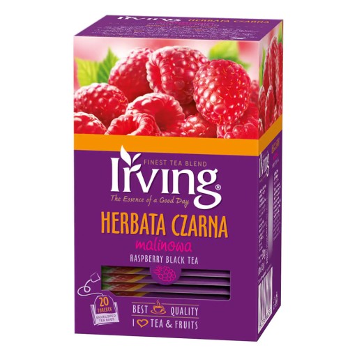 IRVING Čierny malinový čaj 20 vrecúšok 30 gramov