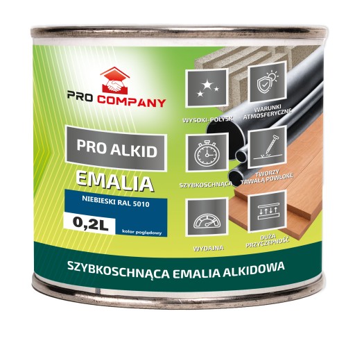 PRO ALKID rýchloschnúci alkydový email 0,2l Modrá RAL 5010