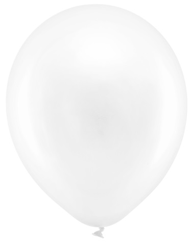 Balóniky Rainbow PEARL WHITE 23cm metalizované x10