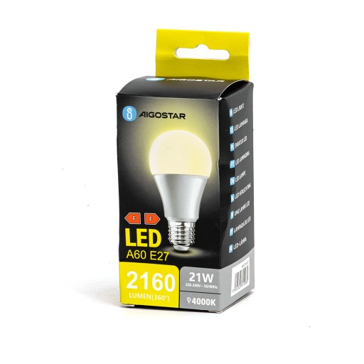 Najvýkonnejšia LED žiarovka E27 A60 21W 2160lm neutrálna 4000K