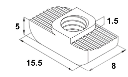 M5 matica s T-hlavou pre profily V-Slot 3030, 10 kusov