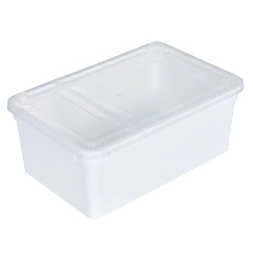Nádoba na chov BraPlast 19x12,5x7,5 cm 1,3L BIELA s chlopňou a vetraním