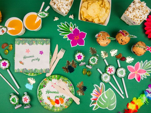 Hawaii Party Hawaiské narodeninové taniere 18cm 6ks