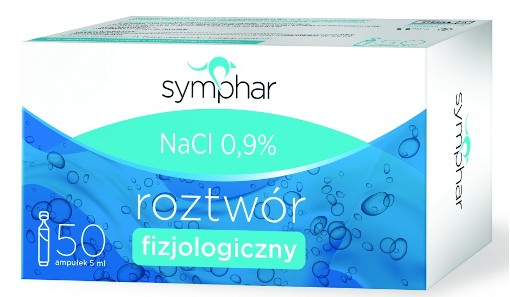 SYMPHAR Soľný roztok NaCl 0,9% 5 ml 50 ampérov.