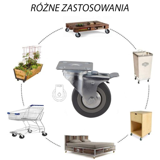 Priemer kolies 75, vozík, polica, skrinka, stolík 2PPGUM75