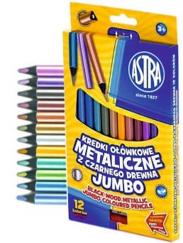 Hrubé metalické ceruzkové pastelky JUMBO Astra 12 ks