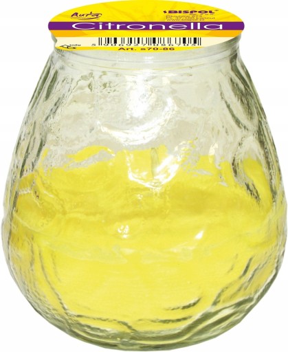 PARAFÍNOVÁ SVIEČKA CITRONELLA ZÁHRADNÁ SVIEČKA V SKLE 40H 200G 10,5CM