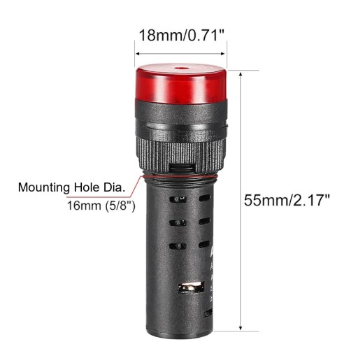16mm LED indikátor s 24V DC bzučiakom