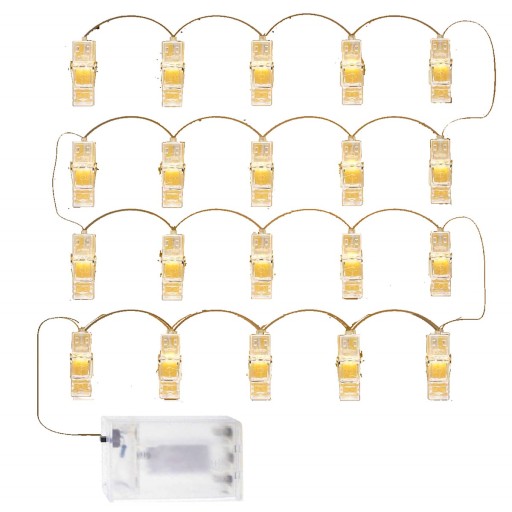 KLIPY NA FOTOLAMPY 20 LED DEKORATÍVNYCH FOTOKLIPOV S KLIPOM