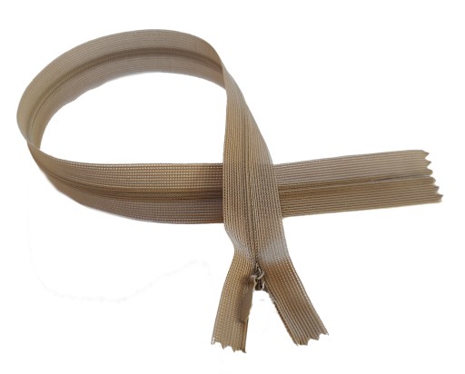 Skrytý zips 40 cm so zipsom SVETLOHNEDÁ BÉŽOVÁ