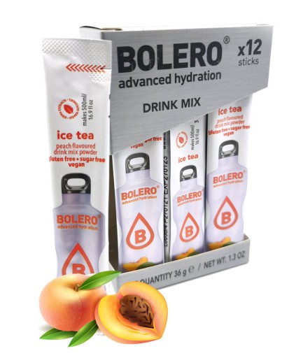 BOLERO Tyčinky ZERO cukor s príchuťou ĽADOVÝ ČAJ 12 ks.