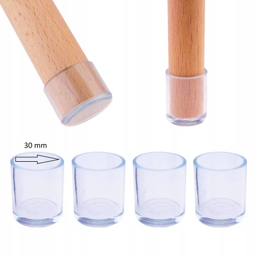 4x Poťahy Podložky Silikónové nohy stoličky 30mm