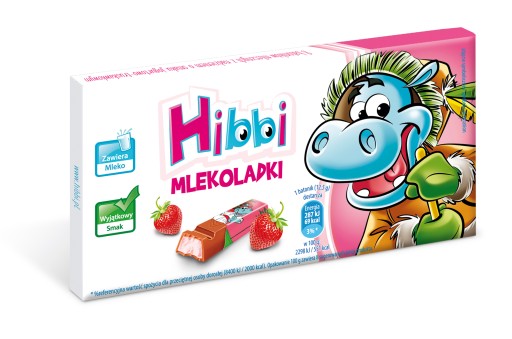 Mlekoladki mliečne tyčinky s jogurtovou a jahodovou náplňou Hibbi 100g